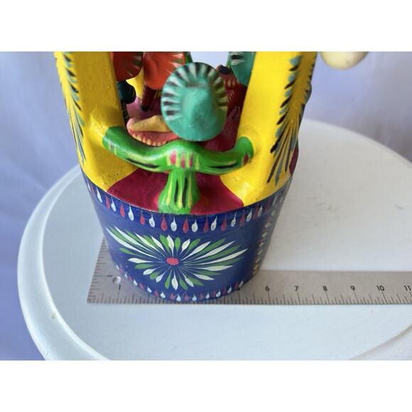 Gerardo Ortega Signed Carousel Vintage Mexican Folk Art Pottery - Picture 16 of 16